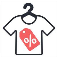 cloth sale icon concept in red color vector