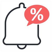 sale notification icon concept in red color vector