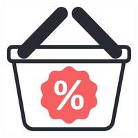 discount and promotion icon concept in red color vector