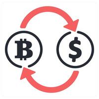 exchange currency icon concept in red color vector