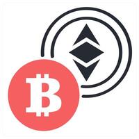crypto icon concept in red color vector