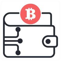 crypto wallet icon concept in red color vector