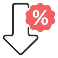 low discount icon concept in red color vector