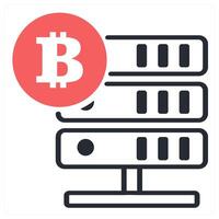 crypto data icon concept in red color vector