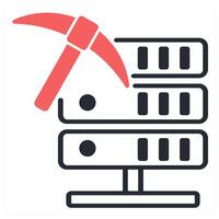 data mining icon concept in red color vector