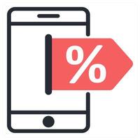 online discount concept in red color vector