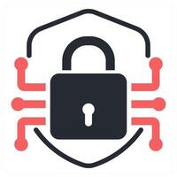 encrypted shield icon concept in red color vector