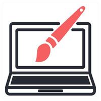 web design icon in red color vector