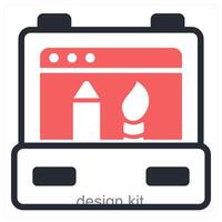 design kit icon concept in red color vector
