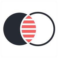 color intersection icon concept in red color vector
