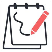 sketching icon concept in red color vector