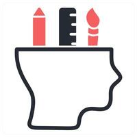creativity icon concept in red color vector