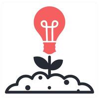 creative growth icon concept in red color vector