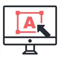 font size icon concept in red color vector