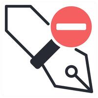 Remove Anchor icon concept in red color vector