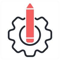 design setting icon concept in red color vector