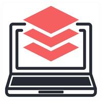 layers icon concept in red color vector