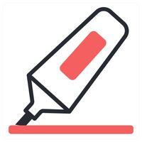 highlighter icon concept in red color vector