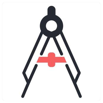 precision icon concept in red color vector