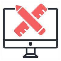 custom design icon concept in red color vector