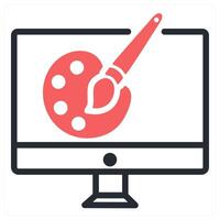 digital artwork icon concept in red color vector