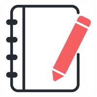 sketchbook icon concept in red color vector