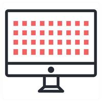 grid icon concept in red color vector
