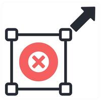 resize option icon concept in red color vector