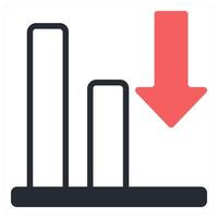 bottom alignment icon concept in red color vector