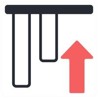 top alignment icon concept in red color vector