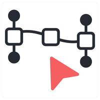 path point icon concept in red color vector