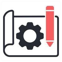 prototype sketch icon concept in red color vector