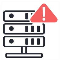 database alert icon concept in red color vector