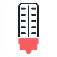 led light icon concept in red color vector