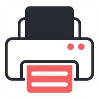 printer icon concept in red color vector