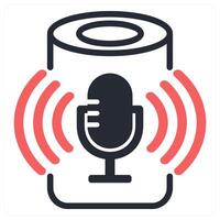 smart speaker icon concept in red color vector