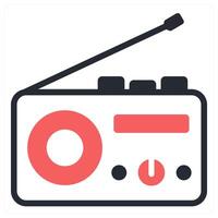 radio and broadcast icon concept in red color vector