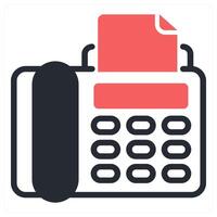 fax phone icon concept in red color vector
