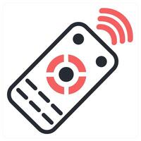 remote control icon concept in red color vector