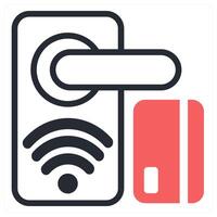 smart lock icon concept in red color vector