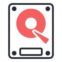hard drive icon concept in red color vector