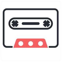 audio cassette icon concept in red color vector