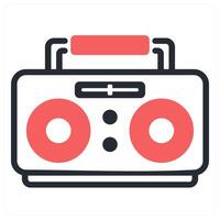 boombox icon concept in red color vector