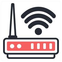 router icon concept in red color vector