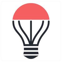 led bulb icon concept in red color vector