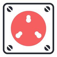 electric socket icon concept in red color vector