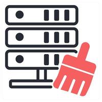 server cleansing icon concept in red color vector
