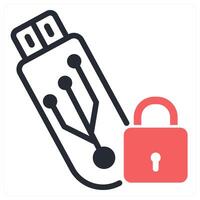 locked memory icon concept in red color vector