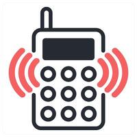 radio phone icon concept in red color vector