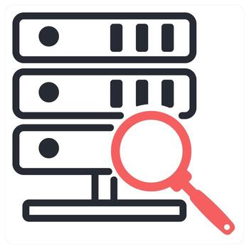 database search icon concept in red color vector